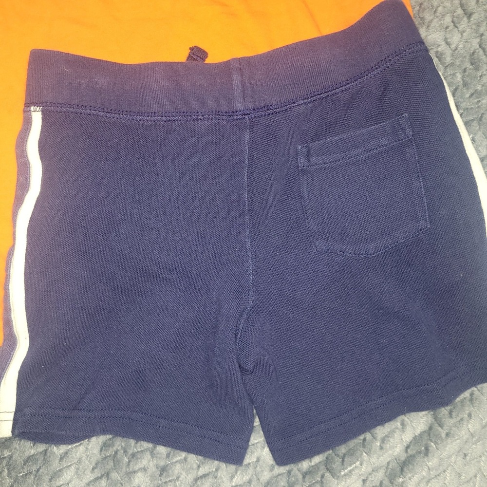 Polo Ralph Lauren Boys Orange Graphic Tee and Navy Blue Pony Shorts Set Size 5 6 - Picture 2 of 8